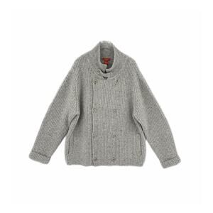 Sundance Men’s XL Lambswool Gray Double-Breasted Thick Button Cardigan Sweater